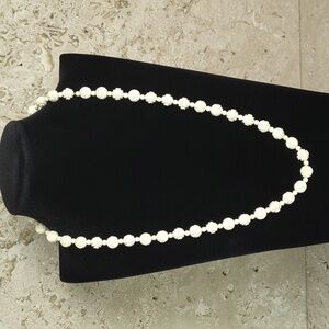 Vintage Carved Celluloid Flower Bead Necklace